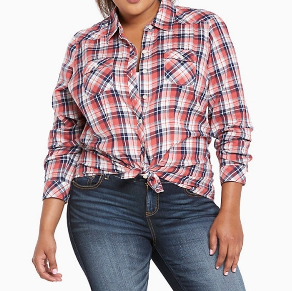torrid Tops - Torrid Plaid Camp Shirt